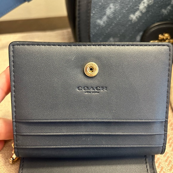 Coach Georgie Saddle Bag and Wallet - with horse and carriage dot print in navy - Picture 4 of 12